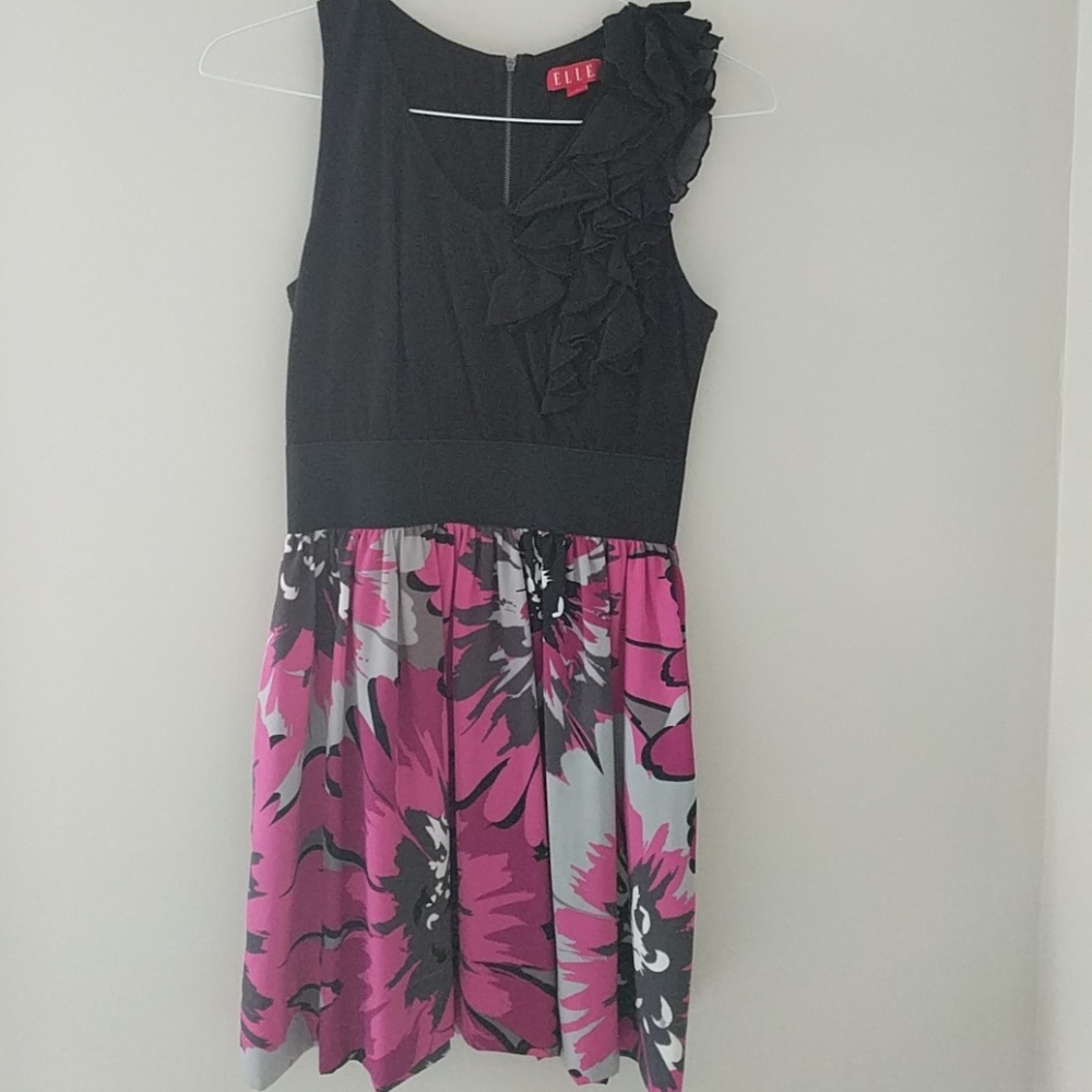 Black & Pink floral summer dress